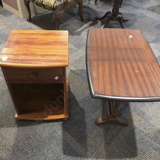 Bedside Drawer Together with Drop Leaf Occasional Table