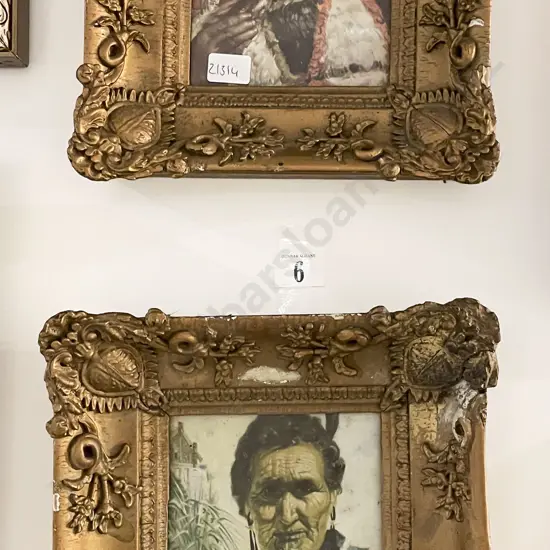 Pair of Ornate Gilt Framed N.Z. Portrait Prints