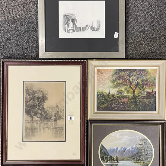 Four Assorted Framed Works