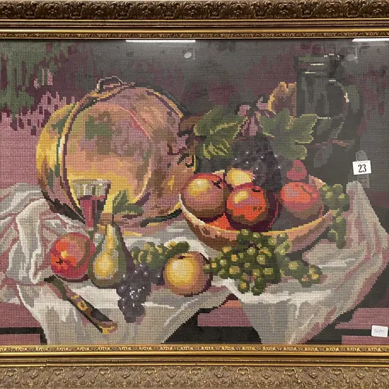Gilt Framed Still Life Tapestry