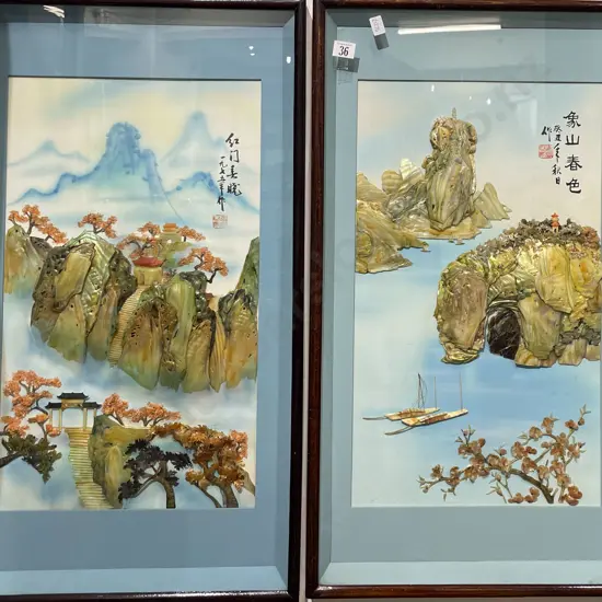 Two Framed Chinese 3D Artworks