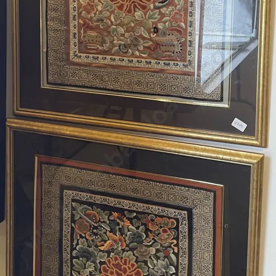 Two Framed Asian Embroideries
