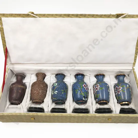 Boxed Six Stages of Cloisonné Ware