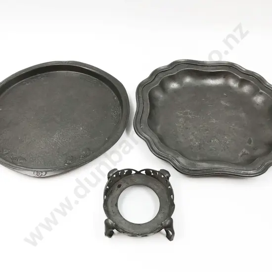 Tudric Pewter Tray with Other and Stand