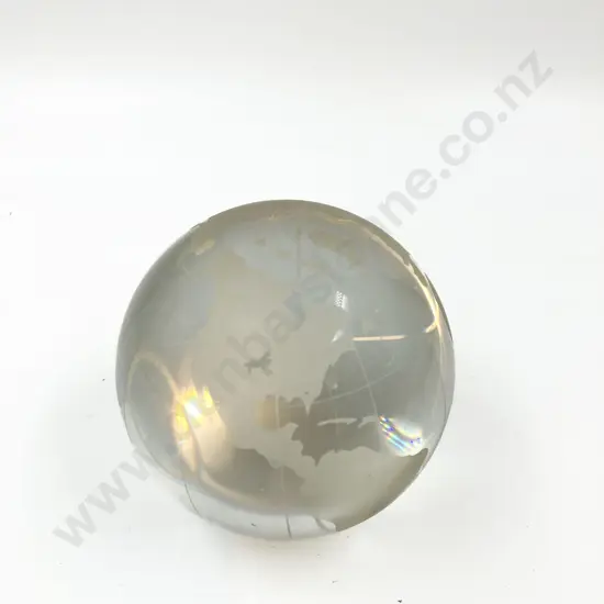 Etched Glass Globe of the World