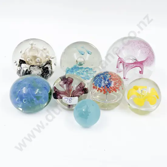 Collection of Eight Paperweights (one large a/f)