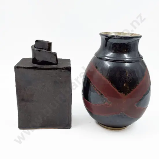 NZ Pottery Vase and Slab Vase