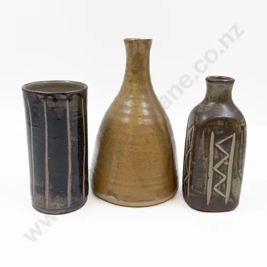 Three NZ Pottery Vases