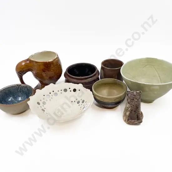 Eight NZ Pottery Pieces