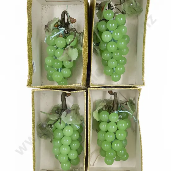 Four Boxed Glass Grape Ornaments