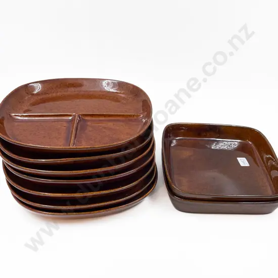 Nine Pieces of Crown Lynn Pottery Dinner Ware