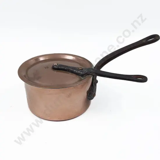 Victorian Copper and Iron Saucepan and Cover