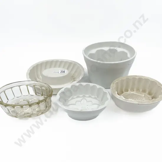 Collection of Five Victorian Jelly Moulds