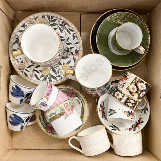 Collection of Fancy Demi-tasse Cups and Saucers