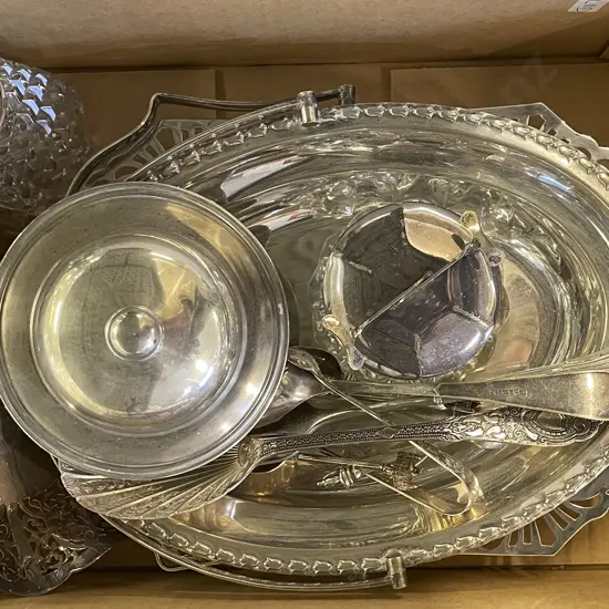 Collection of Silver Plate including S/S topped Sugar Castor and Scent Atomizer