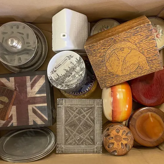 Collection of Trinket Boxes with Placemats and Various