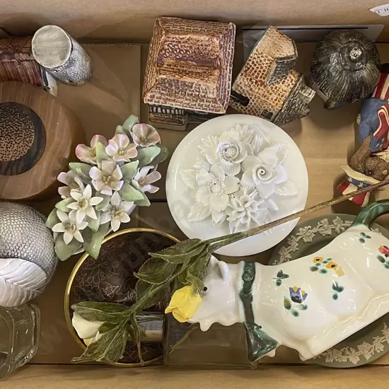 Collection of Ornaments and Trinket Boxes Etc