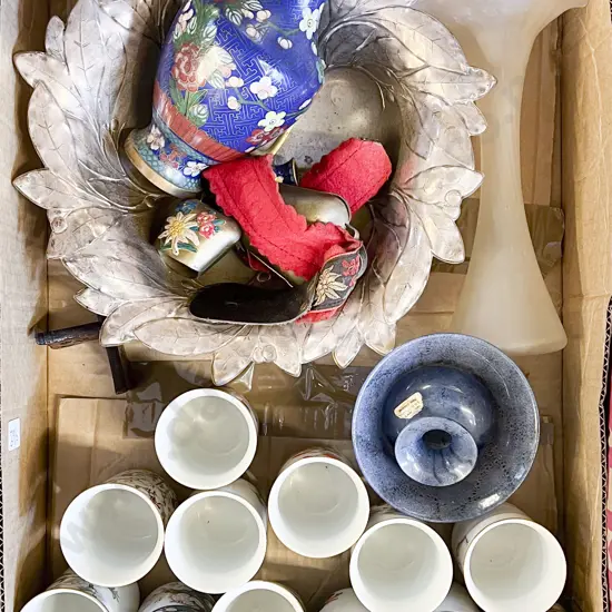 Quantity of Assorted including Two Hoglund Vases with Cloisonne Vase etc