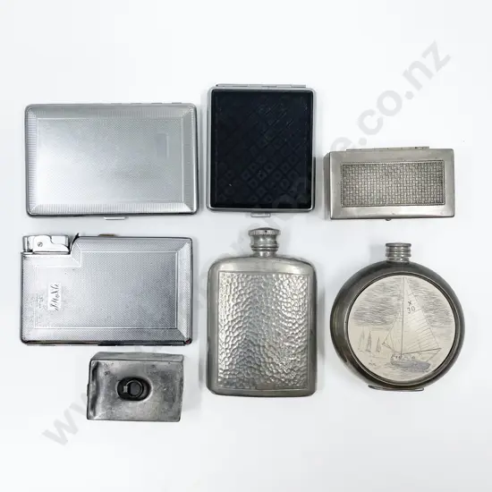 Small Quantity of Assorted Hip Flasks and Cig Cases etc