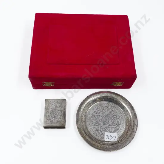 Silver Vesta Case and Dish in Presentation Box