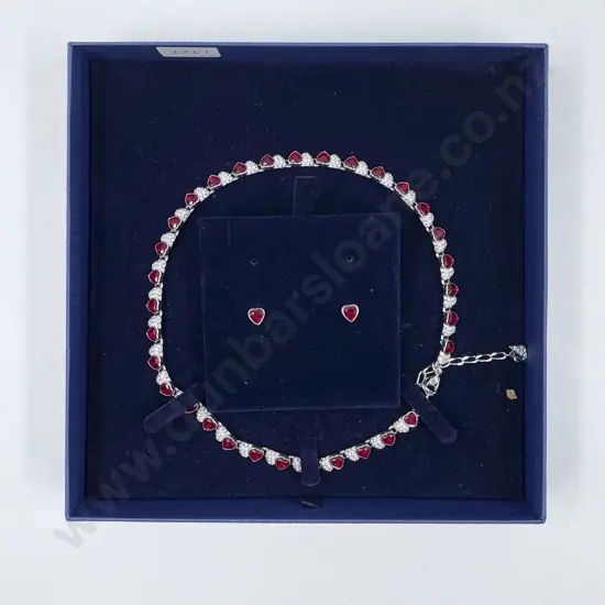 Boxed Swarovski Necklace Matching Stud Earrings