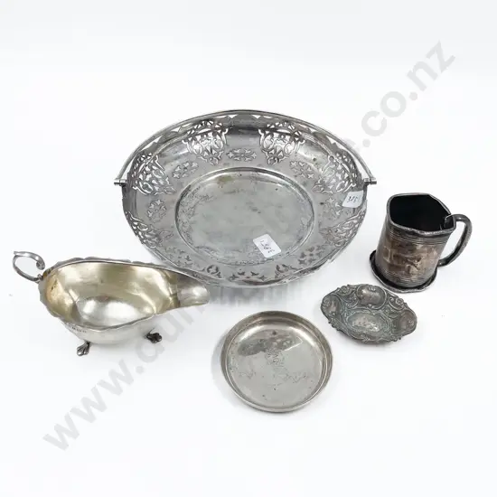 Four Pieces of S/S on Plated Basket