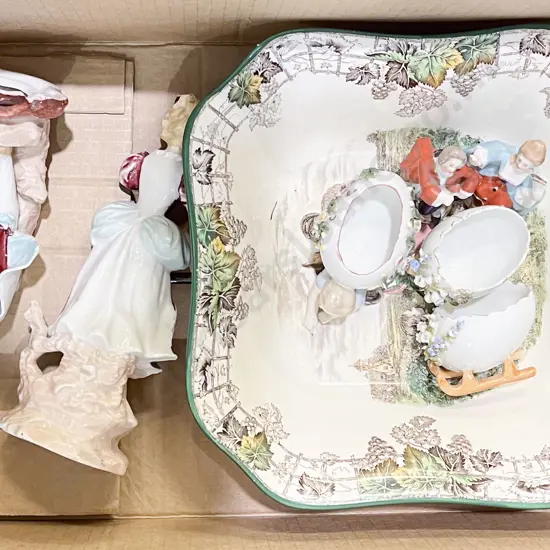 Copeland Spode Bowl together with Fancy China Figures etc