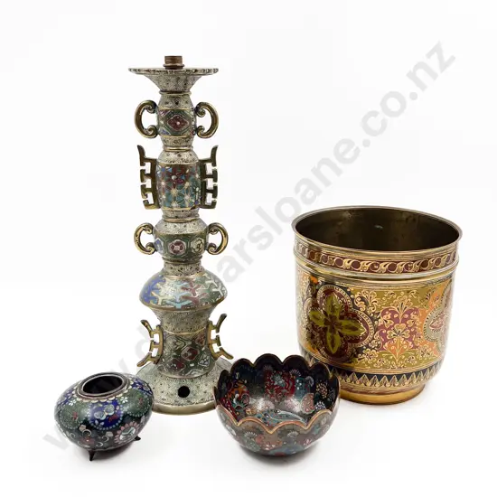 Small Quantity of Assorted Cloisonné and Brass
