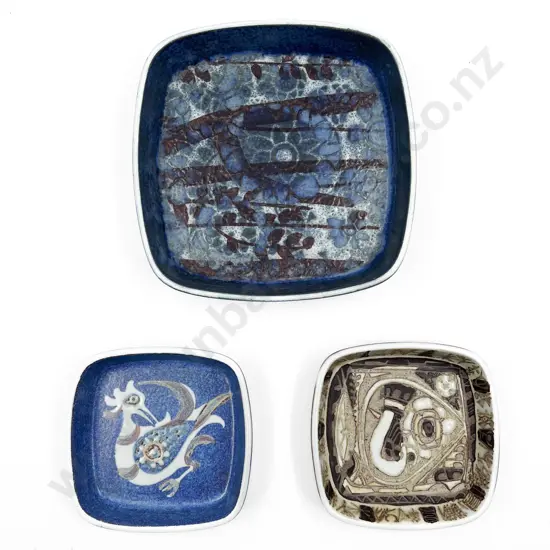 Three Royal Copenhagen Pottery Dishes