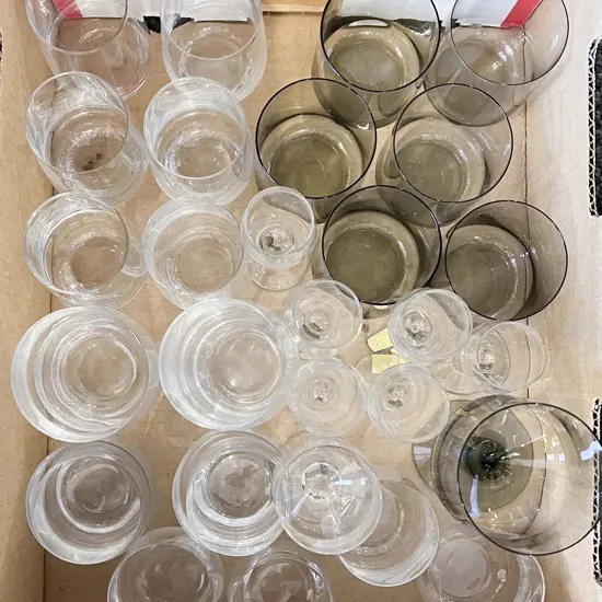 Boxed Quantity of Assorted Glass Ware