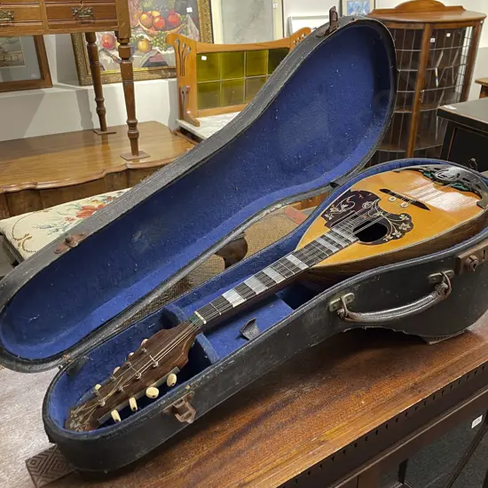 Inlaid Italian Shell Back Mandolin in Case