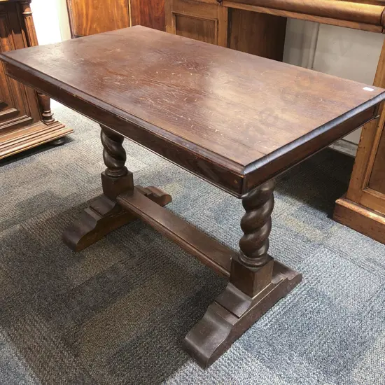 Oak Hall Table with Barley Twist Supports