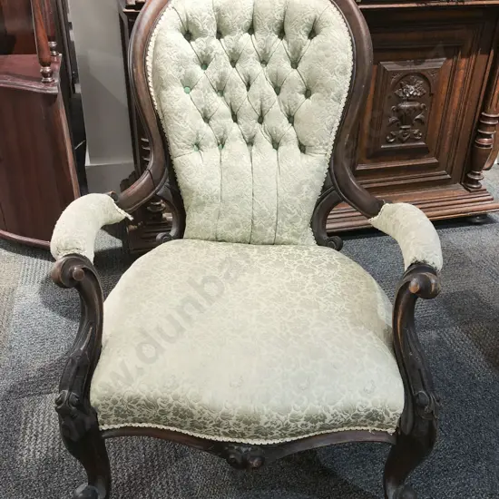 Victorian Open Arm Grandfather Chair