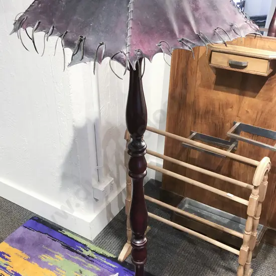 Mahogany Standard Lamp and Shade