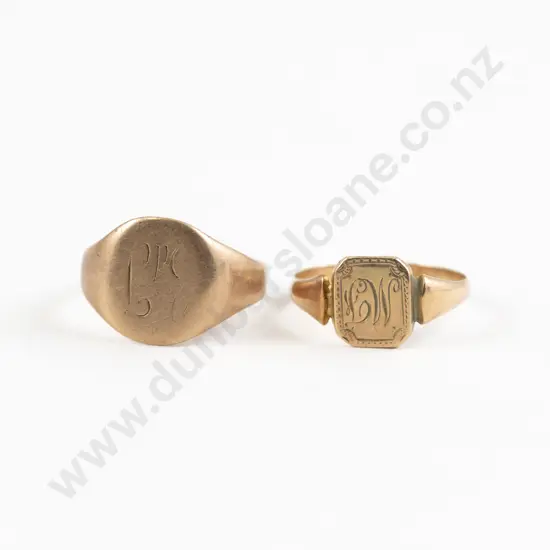 Two 9ct Signet Rings