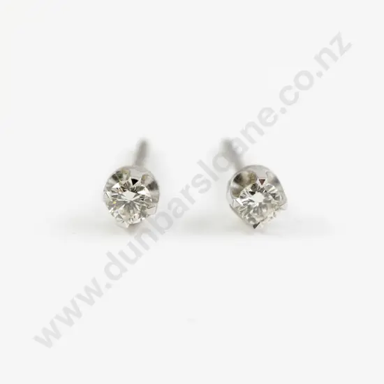 Pair 9ct Single Diamond Stud Earrings