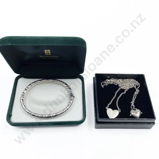 Italian .925 Silver Hinged Snap Bangle