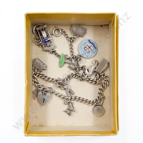 Two S/S Curb Link Charm Bracelets