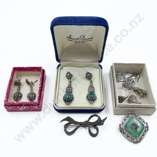 S/S and Marcasite Two Brooches