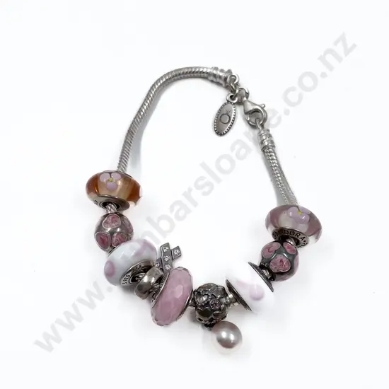 .925 Silver and Charm Pandora Bracelet