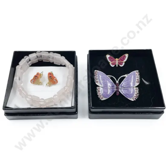 Rose Quartz Bracelet and Butterfly Jewellery