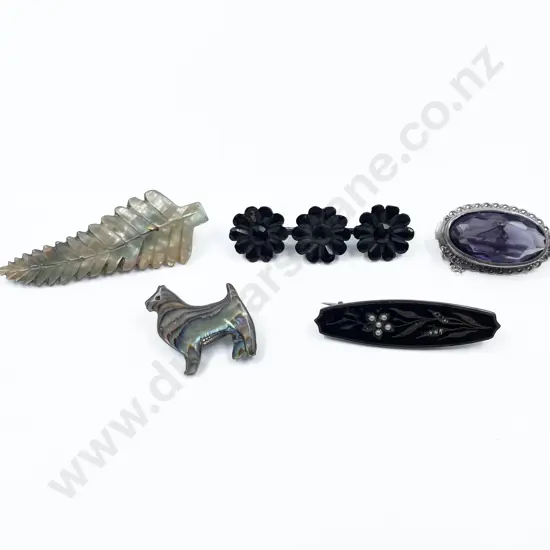 Victorian SIlver Framed Amethyst Brooch