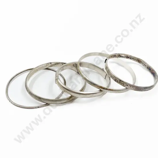 Five Various SIlver Bangles