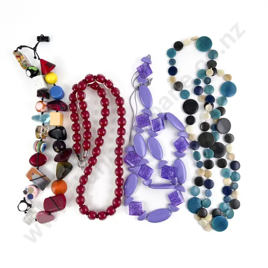 Four Modern Bead Necklaces