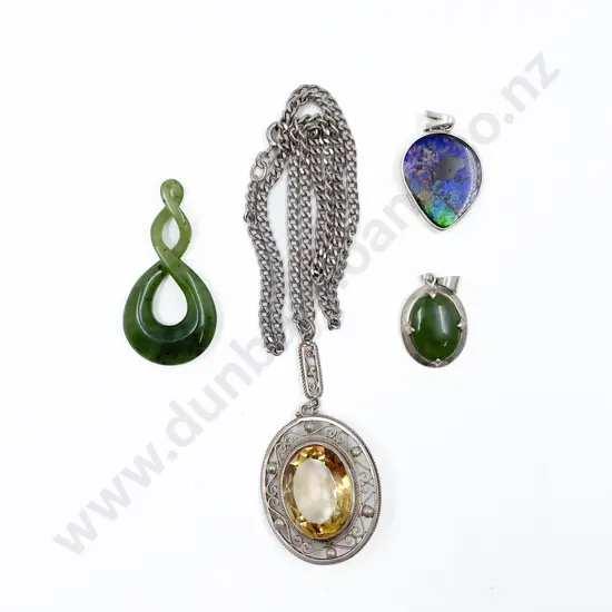 S/S and Citrine Pendant