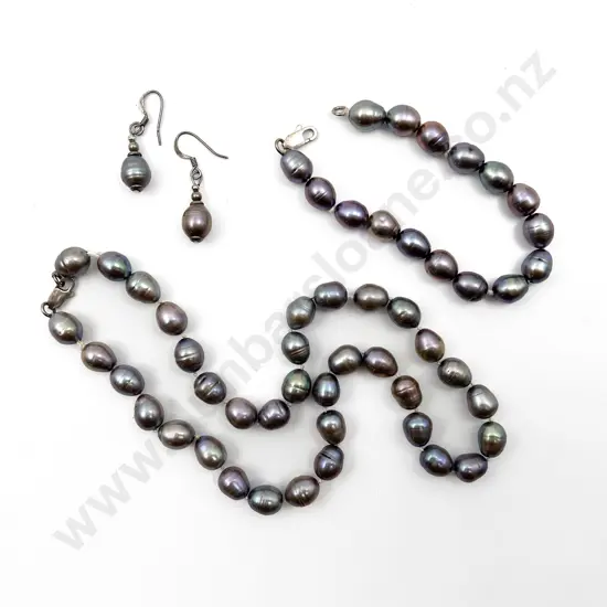 Uniform Single Strand Silver Grey Fresh Water Pearl Necklace