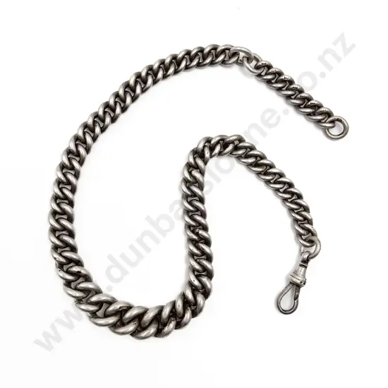S/S Graduated Curb Link Albert Chain