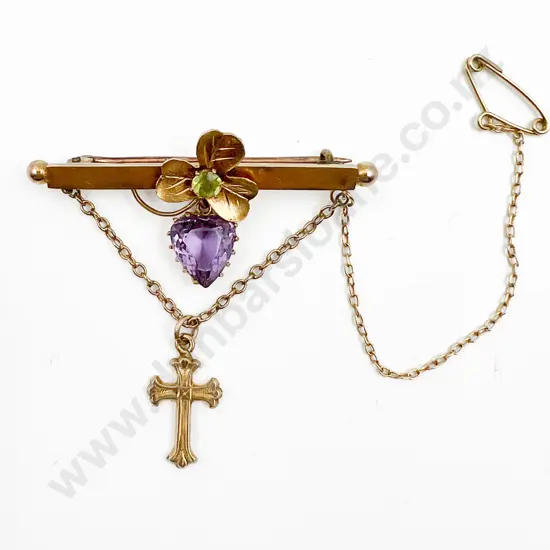 Edwardian 9ct Bar Brooch