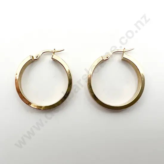 Pair 9ct Hoop Earrings