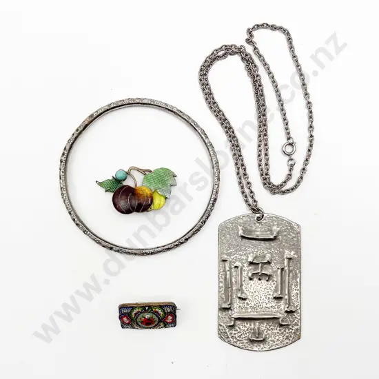 Early C20th Pewter Work Pendant